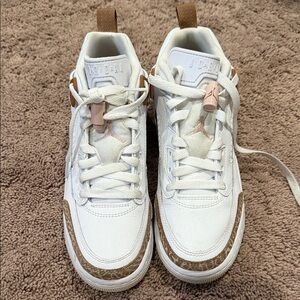 White and Tan Jordan Sneakers